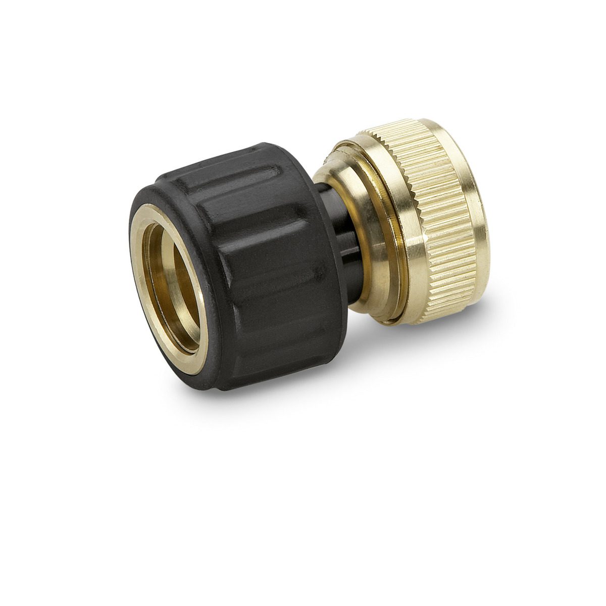 Месингов куплунг за маркуч 3/4" с Aqua Stop